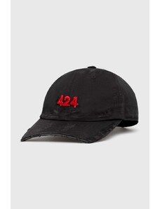 Pamučna kapa sa šiltom 424 Distressed Baseball Hat boja: crna, s aplikacijom, FF4SMY01BP-TE002.999