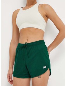 Kratke hlače New Balance za žene, boja: zelena, bez uzorka, srednje visoki struk, WS41510NWG