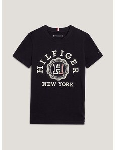 Dječja pamučna majica kratkih rukava Tommy Hilfiger boja: crna, s tiskom