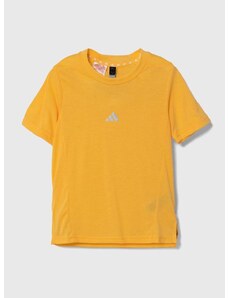 Dječja majica kratkih rukava adidas boja: žuta, s tiskom