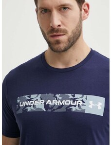 Majica kratkih rukava Under Armour za muškarce, boja: tamno plava, s tiskom, 1376830