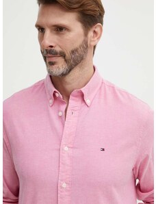Košulja Tommy Hilfiger za muškarce, boja: ružičasta, regular, s button-down ovratnikom