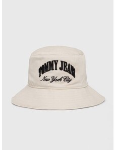 Pamučni šešir Tommy Jeans boja: bež, pamučni, AW0AW15960