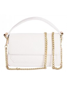 Luksuzna Talijanska torba od prave kože VERA ITALY "Minibi", boja bijela, 11x20cm