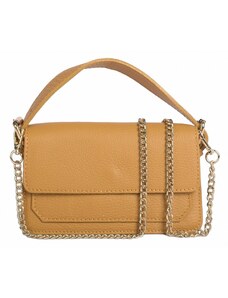 Luksuzna Talijanska torba od prave kože VERA ITALY "Minigi", boja senf, 11x20cm