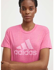 Majica kratkih rukava adidas za žene, boja: ružičasta, IS3631