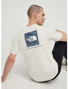 Pamučna majica The North Face za muškarce, boja: bež, bez uzorka, NF0A87NPY1I1