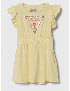 Dječja haljina Guess boja: žuta, mini, širi se prema dolje
