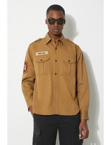 Pamučna košulja Human Made Boy Scout Shirt za muškarce, boja: bež, regular, s klasičnim ovratnikom, HM27SH001