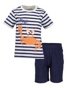 BLUE SEVEN Pidžama set mornarsko plava / narančasta / bijela