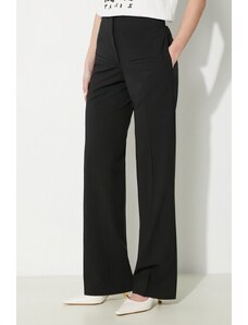Vunene hlače JW Anderson Front Pocket Straight Trousers boja: crna, ravni kroj, srednje visoki struk, TR0332.PG1321.999