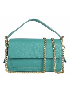 Luksuzna Talijanska torba od prave kože VERA ITALY "Miniki", boja tirkiz, 11x20cm