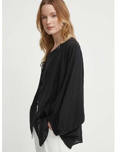 Košulja Sisley za žene, boja: crna, relaxed