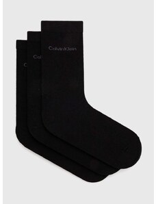 Čarape Calvin Klein 3-pack za žene, boja: crna, 701226676