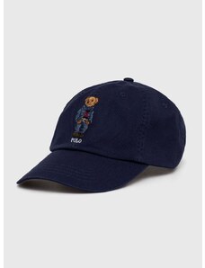 Pamučna kapa sa šiltom Polo Ralph Lauren boja: tamno plava, s aplikacijom, 211949925