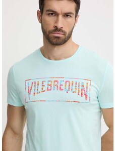 Pamučna majica Vilebrequin THOM za muškarce, boja: tirkizna, s tiskom, THOAP349