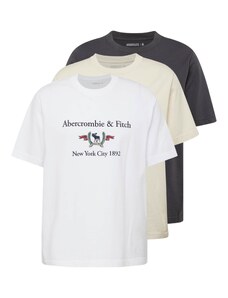 Abercrombie & Fitch Majica svijetlobež / antracit siva / crvena / bijela