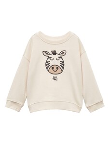 MANGO KIDS Sweater majica 'ZEBRA' brokat / cappuccino / crna