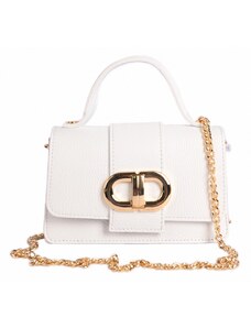 Luksuzna Talijanska torba od prave kože VERA ITALY "Virenza", boja bijela, 10x17cm