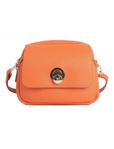 Luksuzna Talijanska torba od prave kože VERA ITALY "Salove", boja narančasta, 16x20cm