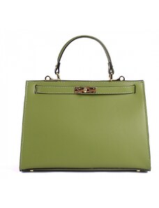 Luksuzna Talijanska torba od prave kože VERA ITALY "Germina", boja zelena, 22x30cm