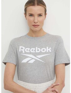 Pamučna majica Reebok Identity za žene, boja: siva, 100034852
