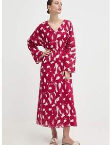 Lanena haljina Liviana Conti boja: ružičasta, maxi, oversize, L4SM31