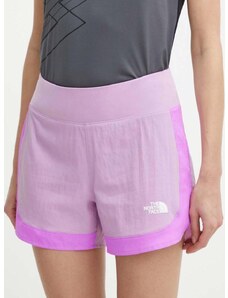 Sportske kratke hlače The North Face Sunriser za žene, boja: ljubičasta, s uzorkom, visoki struk, NF0A88SETOW1
