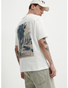 Pamučna majica Marc O'Polo za muškarce, boja: bijela, s tiskom, 424208351544