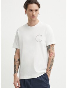 Pamučna majica Marc O'Polo za muškarce, boja: bijela, s tiskom, 423201251066