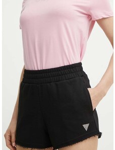 Kratke hlače Guess SKYLAR za žene, boja: crna, s aplikacijom, visoki struk, V4GD09 K8802