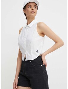 Košulja Calvin Klein Jeans za žene, boja: bijela, regular, s klasičnim ovratnikom, J20J223129