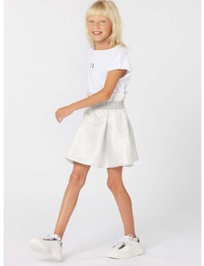 Dječja haljina Karl Lagerfeld boja: bijela, mini, širi se prema dolje