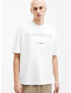 Pamučna majica AllSaints CUTOUT SS CREW za muškarce, boja: bijela, s tiskom, M004PA