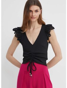 Bluza Guess ELENA za žene, boja: crna, bez uzorka, W4GP10 KC7D2
