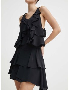 Suknja s dodatkom svile IRO boja: crna, mini, širi se prema dolje