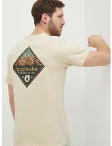 Pamučna majica Picture Usil za muškarce, boja: bež, s tiskom, MTS1104