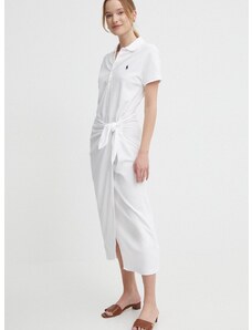 Haljina Polo Ralph Lauren boja: bijela, maxi, širi se prema dolje, 211935605
