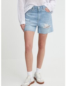 Traper kratke hlače Calvin Klein Jeans za žene, bez uzorka, visoki struk, J20J222803
