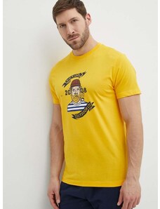 Pamučna majica Picture Chuchie za muškarce, boja: žuta, s tiskom, MTS1140