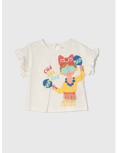 Pamučna majica kratkih rukava za bebe zippy boja: bijela