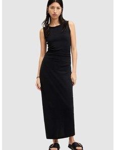 Pamučna haljina AllSaints KATARINA DRESS boja: crna, maxi, uska, W009DA