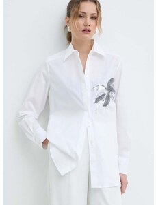Košulja Marella za žene, boja: bijela, relaxed, s klasičnim ovratnikom, 2413111121200