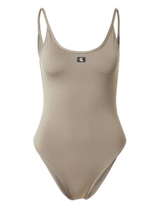 Calvin Klein Swimwear Jednodijelni kupaći kostim kaki / crna / bijela
