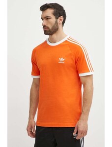 Pamučna majica adidas Originals za muškarce, boja: narančasta, s aplikacijom, IM9382