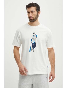 Pamučna majica New Balance za muškarce, boja: bež, s tiskom, MT41577SST
