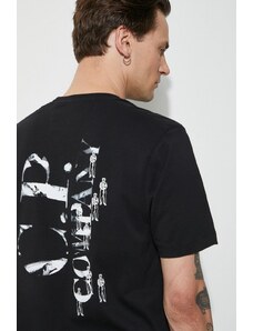 Pamučna majica C.P. Company Jersey Relaxed Graphic za muškarce, boja: crna, bez uzorka, 16CMTS143A006586W