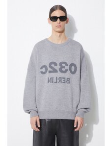 Vuneni pulover 032C Selfie Sweater za muškarce, boja: siva, SS24-K-1010