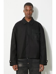 Pamučna jakna Represent Horizons boja: crna, za prijelazno razdoblje, oversize, MLM119.01