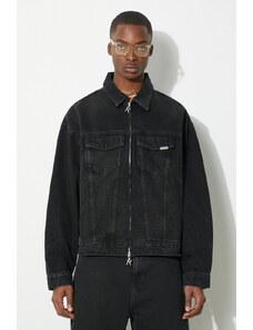 Traper jakna Represent R4 za muškarce, boja: crna, za prijelazno razdoblje, oversize, MLM619.01